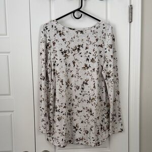 J. Jill Floral Print Top - Cream and Green